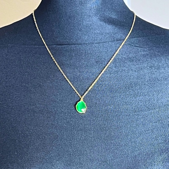 Nordstrom Jewelry - Nordstrom Gold and Green Necklace with Dainty Chain
